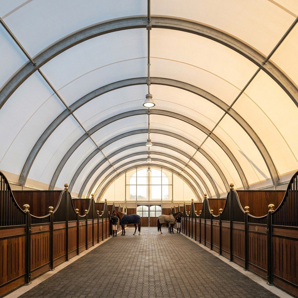 Equestrian riding arena